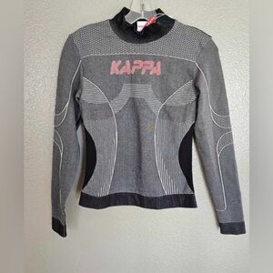 Kappa Jaworzno Base Layer Shirt Gray  Long Sleeve Compression Top Womens Sz L/XL